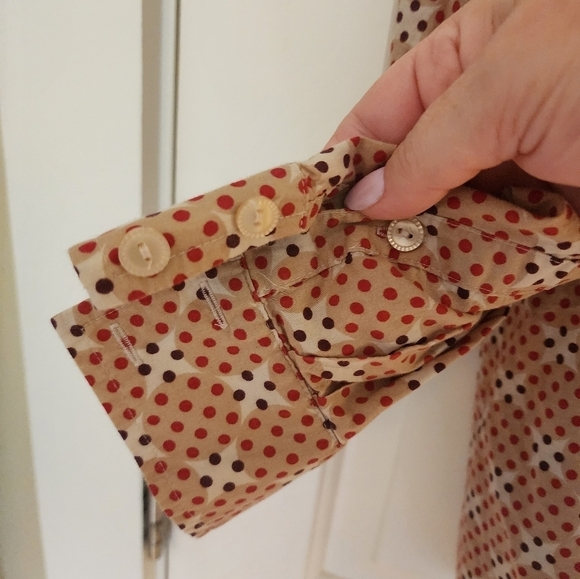 Catherines long sleeve button top blouse polka dot size 3x petite office casual - Picture 5 of 8